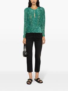 ISABEL MARANT Zarga printed-velvet blouse - Groen