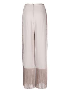 Taller Marmo Nevada fringed wide-leg trousers - Zilver