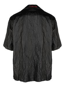 44 LABEL GROUP crinkled short-sleeve bowling shirt - Zwart