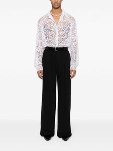 Dsquared2 floral-embroidered tulle shirt - Wit