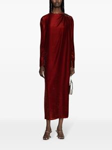 Lanvin eyelet-detailed draped maxi dress - Rood