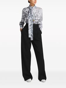 St. John leopard-print neck-tie blouse - Grijs