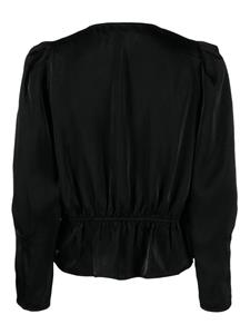 DKNY pleat-detail satin-finish blouse - Zwart
