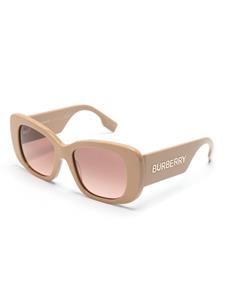 Burberry Eyewear logo-plaque square-frame sunglasses - Beige