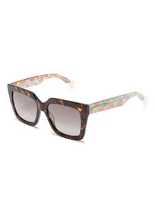 MISSONI EYEWEAR zigzag-arms oversize-frame sunglasses - Bruin