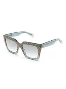 MISSONI EYEWEAR zigzag-pattern rectangle-frame sunglasses - Grijs