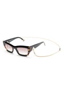 MISSONI EYEWEAR tortoiseshell-detailing rectangle-frame sunglasses - Bruin