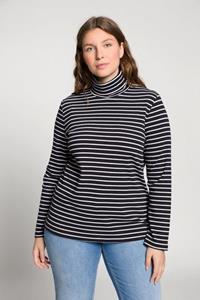 Ulla Popken Rundhalsshirt Shirt gerippt Slim Rollkragen Langarm Biobaumwolle