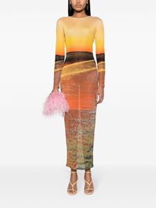 Louisa Ballou High Tide mesh maxi dress - Oranje