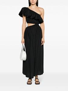 Matteau one-shoulder asymmetric maxi dress - Zwart