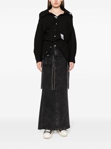 Maison Mihara Yasuhiro Asymmetrische blouse met logo applicatie - Zwart