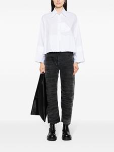 MM6 Maison Margiela pinstriped panelled cotton shirt - Wit