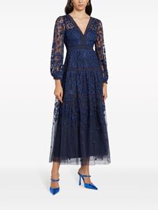 Needle & Thread Celestia floral-embroidered maxi dress - Blauw