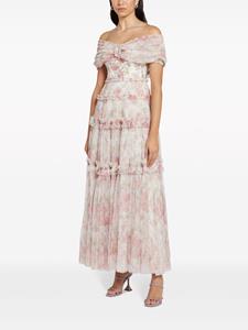 Needle & Thread Grace floral-print gown - Beige