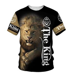 YuTong Fashion De Lion King 3D Print Mannen T-shirt 2021 Zomer Nieuwe O Hals Korte Mouw Tees Tops 3D Stijl Mannelijke Kleding mode Casual T-shirts