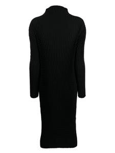 Issey Miyake long-sleeve rib-knit midi dress - 15