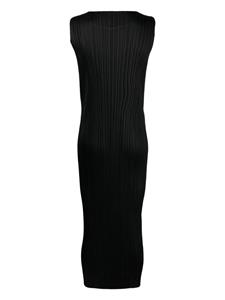 Pleats Please Issey Miyake sleeveless plissé maxi dress - Zwart