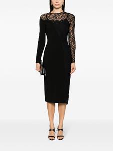 Dolce & Gabbana sheer-lace-panel maxi dress - Zwart