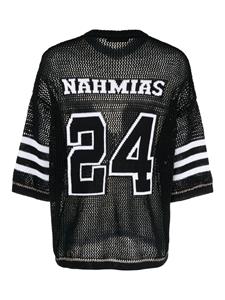 Nahmias T-shirt met logo-intarsia - Zwart