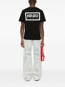 Kenzo logo-embroidered cotton T-shirt - Zwart