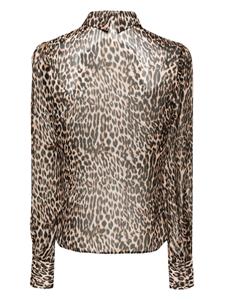 STYLAND leopard-print silk shirt - Bruin