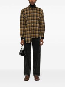 Maison Margiela x Pendleton asymmetric plaid wool shirt - Bruin