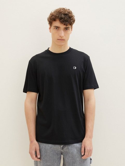 Tom Tailor Denim T-shirt Crewneck met kleine logoprint