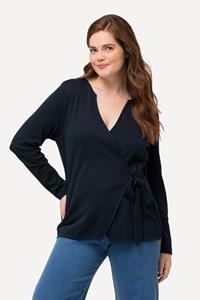 Ulla Popken Longsleeve Jerseyjacke Wickeloptik Tunika-Ausschnitt