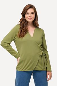 Ulla Popken Longsleeve Jerseyjacke Wickeloptik Tunika-Ausschnitt