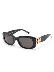 Balenciaga Eyewear logo-plaque rectangle-frame sunglasses - Zwart