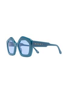 Marni Eyewear LP4 zonnebril met achthoekig montuur - Blauw