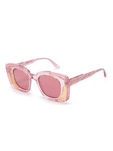 Kuboraum T7 transparent square-frame sunglasses - Roze