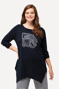 Ulla Popken Rundhalsshirt Shirt PURE A-Linie Rundhals Langarm Biobaumwolle