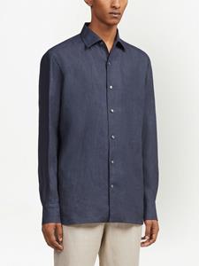 Zegna Linnen overhemd - Blauw