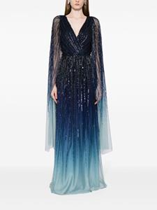 Marchesa Notte Verfraaide avondjurk - Blauw