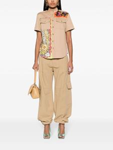 Moschino Popeline blouse met contrasterende vlakken - Beige