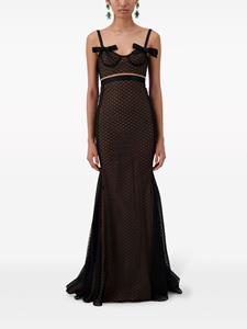 Giambattista Valli lace bustier-top gown - Zwart