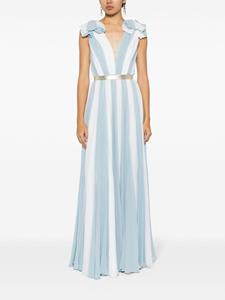 Jenny Packham Laguna pleated silk maxi dress - Blauw