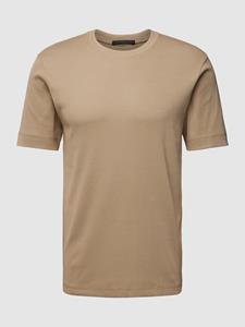 Drykorn T-shirt met geribde ronde hals, model 'Raphael'
