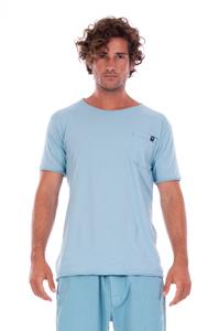 RAVENS VIEW IBIZA Herren vegan T-Shirt Rundhalsausschnitt Wild Pocket Cameo Blau