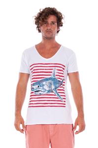 RAVENS VIEW IBIZA Herren vegan T-Shirt Shark Weiß