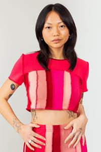 MAHLA Damen vegan Patchwork-T-Shirt Bloom