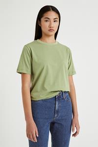 Infinitdenim Damen vegan T-Shirt Basic Mit Kurzen Ärmeln Grün