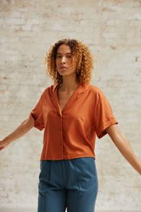 Jyoti Fair Works Damen vegan Bluse Avani Rostorange