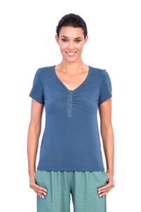 RAVENS VIEW IBIZA Damen vegan Top Safari Denim Blau