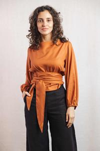 Jyoti Fair Works Damen vegan Bluse Prasoon Rust Orange