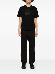 Stone Island Katoenen T-shirt met Compass-logoprint - Zwart