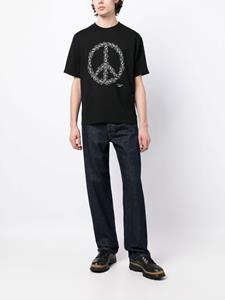 Undercover T-shirt met vredesteken - Zwart