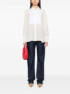 Victoria Beckham Popeline blouse met contrasterende vlakken - Beige