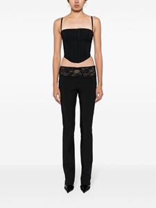 Blumarine lace-detail tapered trousers - Zwart